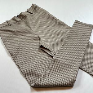 Forever 21 super skinny plaid trousers, black, cream & tan plaid.  Women’s small